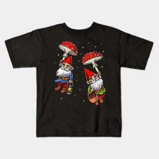 Magic Mushrooms Fantasy Gnomes Kids T-Shirt